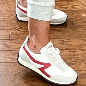 rag & bone, White and Red Women’s Sneakers size 37.5 (7 1/2) tts